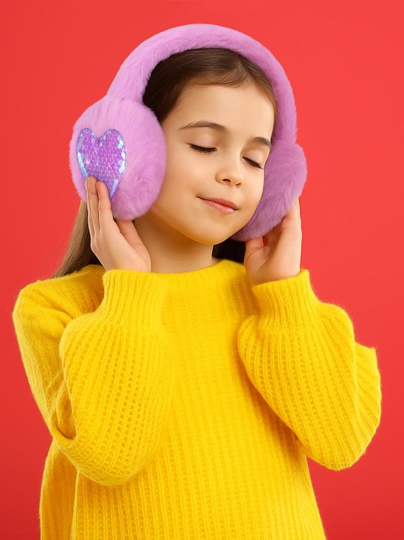 Fourluoo 3 Pcs Winter Earmuff Foldable Warm Kids Ear Muffs Plush Padded Cute Earmuffs for Women Kids Girls Winter - Image 4